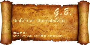 Grüner Barnabás névjegykártya