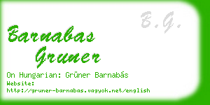 barnabas gruner business card